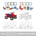 Search the word Quad bike. Royalty Free Stock Photo