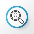 Search Worker Icon Symbol. Premium Quality Find Employee Element In Trendy Style.