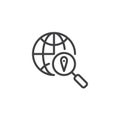 Search world location pin outline icon