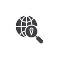 Search world location pin vector icon