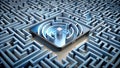 SearchGPT in a Labyrinth of Knowledge: A Conceptual Illustration of OpenAI\'s Search Technology on a Smartphone generative AI