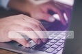 Searching Browsing Internet Data Information with blank search bar.Search Engine Optimization SEO Networking Concept.hand of busin Royalty Free Stock Photo