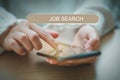 Searching browsing internet data information networking with text `JOB SEARCH` Royalty Free Stock Photo