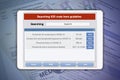 Searching diseases code of COVID-19 from ICD-10 code book by digital tablet Royalty Free Stock Photo