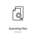 Searching files outline vector icon. Thin line black searching files icon, flat vector simple element illustration from editable