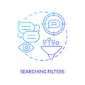 Searching filter blue gradient concept icon