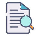 Searching find document search single isolated icon with flat dash or dashed style