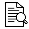 Searching find document search single isolated icon with outline style