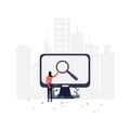 Searching flat illustration.Vector design template.