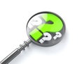 Searching-Green guestion mark Royalty Free Stock Photo