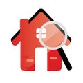 searching a house. Vector illustration decorative design Royalty Free Stock Photo