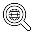 Searching internet line icon