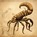 Illustration of a scorpion design