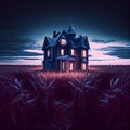 Illustration of a victorian farm house, wallpaper and background for your home and office wall Royalty Free Stock Photo