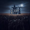 Illustration of a victorian farm house, wallpaper and background for your home and office wall Royalty Free Stock Photo