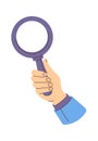 Loupe in human hand element Royalty Free Stock Photo