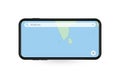 Searching map of Maldives in Smartphone map application. Map of Maldives in Cell Phone Royalty Free Stock Photo