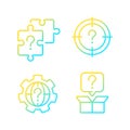 Searching of new problem solutions gradient linear vector icons set Royalty Free Stock Photo