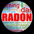 Searching radon gas in our homes - concept illustration with viewfinder on foreground