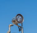 Searchlight mounted on metal pole Royalty Free Stock Photo