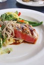 Seared Ahi Tuna and Soba Salad Royalty Free Stock Photo