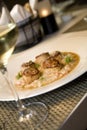 Seared scallops on a bed of risotto