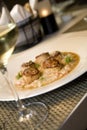 Seared scallops on a bed of risotto Royalty Free Stock Photo