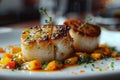 Seared Scallops with Citrus Salsa Royalty Free Stock Photo