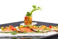 Seared scallops with tropical salsa Royalty Free Stock Photo