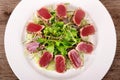 Seared tuna salad top view Royalty Free Stock Photo