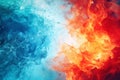 Searing Hot fire cold ice. Warm light energy Royalty Free Stock Photo