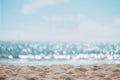 Seascape abstract beach background. blur bokeh light of calm sea and sky Royalty Free Stock Photo