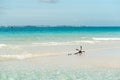 Seascape with anchor on Zanzibar coastline