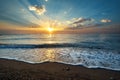 Seascape background with on sunrise