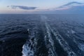 Seascape in the Baltic Sea. A trace on the water from a past cruise ship Royalty Free Stock Photo