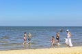 Seascape beach mudflats hiking on the North Sea coast Germany