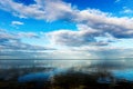 Seascape blue sky calm sea at dawn in Trinidad and Tobago