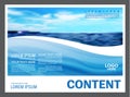 Seascape and blue sky presentation layout design template background for tourism travel business. illustration Royalty Free Stock Photo