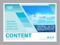 Seascape and blue sky presentation layout design template background for tourism travel business. illustration Royalty Free Stock Photo