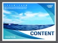 Seascape and blue sky presentation layout design template background for tourism travel business. illustration Royalty Free Stock Photo