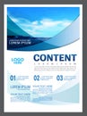 Seascape and blue sky presentation layout design template background for tourism travel business. illustration Royalty Free Stock Photo