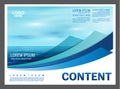 Seascape and blue sky presentation layout design template background for tourism travel business. illustration