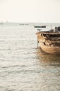 Seascape and boat in east of Thailand Royalty Free Stock Photo