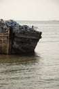 Seascape and boat in east of Thailand Royalty Free Stock Photo