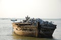 Seascape and boat in east of Thailand Royalty Free Stock Photo