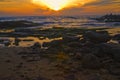 Seascape of sunset at the beach of Givat Olga Hadera Israel