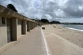 Bath cabins at Trez beach in Benodet in Brittany Royalty Free Stock Photo