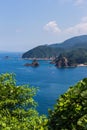 Seascape and coastline in Jusambutsu park, Amakusa, Kumamoto. Royalty Free Stock Photo