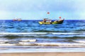 Seascape colorful painting