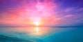 Seascape in the early morning. Beautiful rose sunrise over the sea Royalty Free Stock Photo